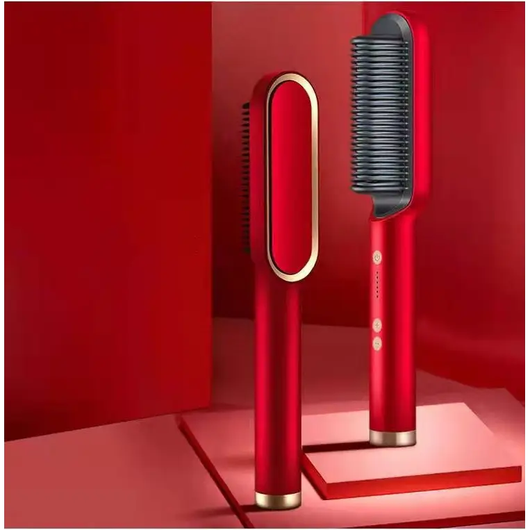Anti Scald Hair Straightening Comb with Intelligent Temperature Control Red / EU / Opp pack