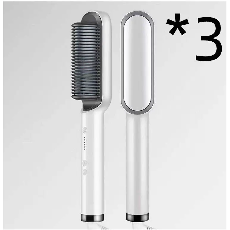 Anti Scald Hair Straightening Comb with Intelligent Temperature Control 3pcs White / US / Opp pack