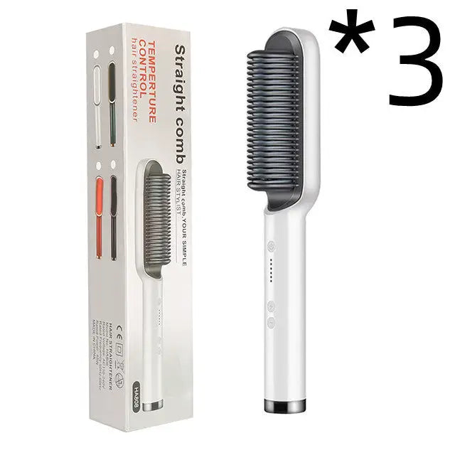 Anti Scald Hair Straightening Comb with Intelligent Temperature Control 3pcs White / US / With box