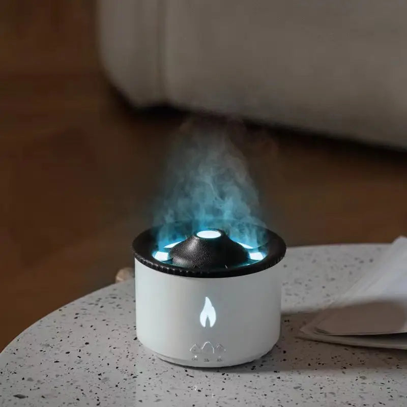 Aromatherapy Humidifier with Flame and Jellyfish Simulation Lighting Blue flame bead / AU