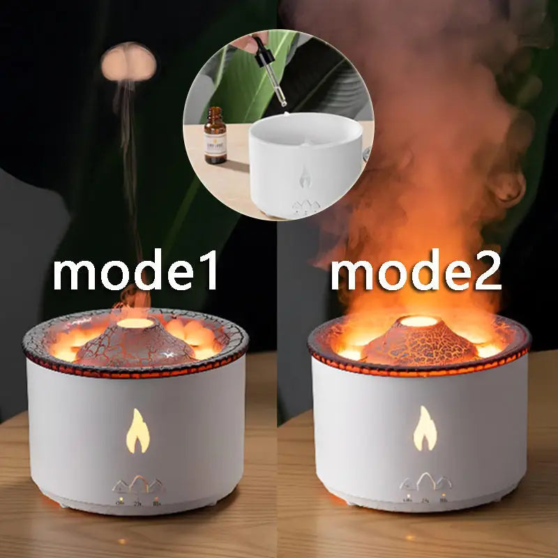 Aromatherapy Humidifier with Flame and Jellyfish Simulation Lighting