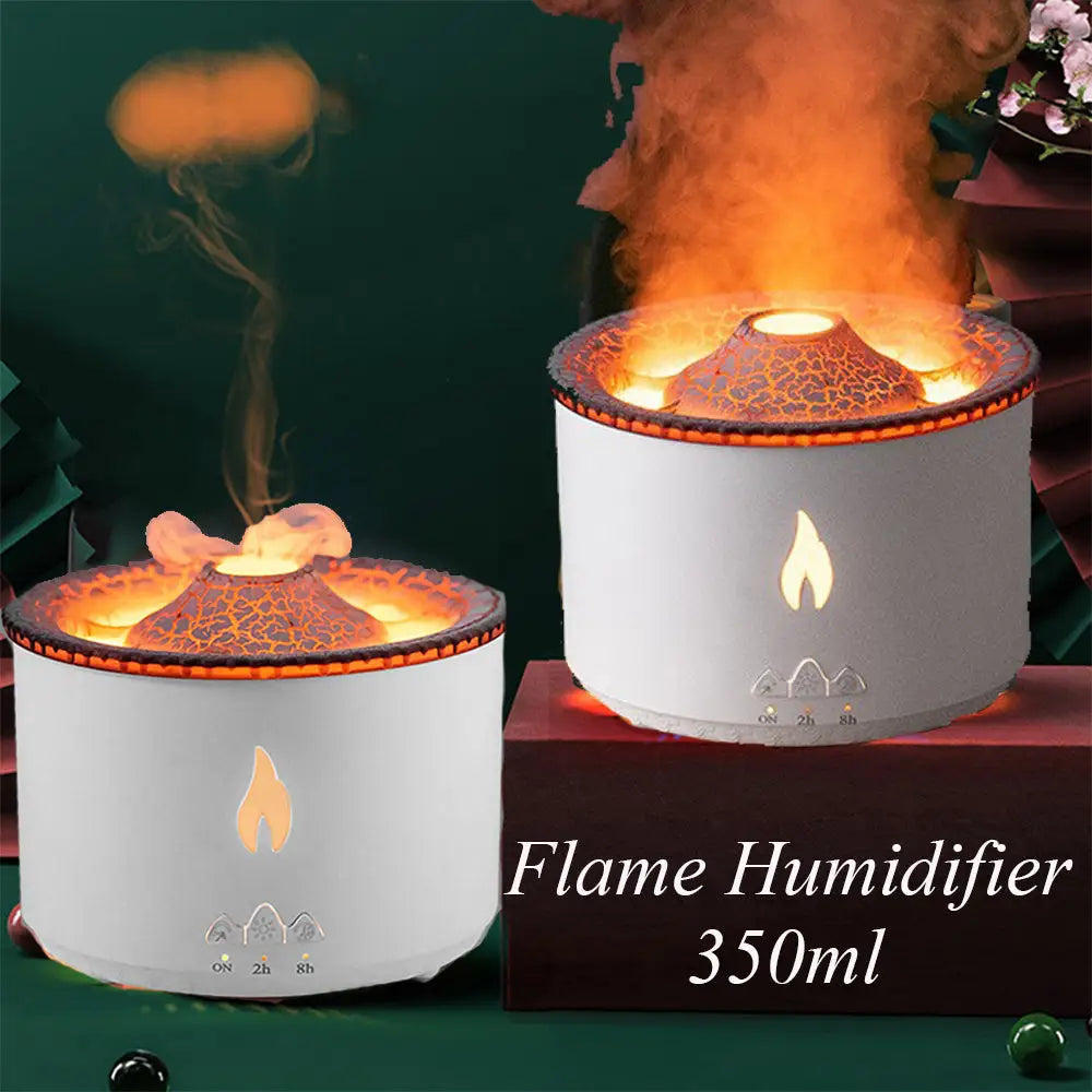 Aromatherapy Humidifier with Flame and Jellyfish Simulation Lighting