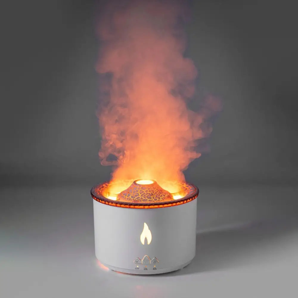 Aromatherapy Humidifier with Flame and Jellyfish Simulation Lighting Yellow flame bead / AU