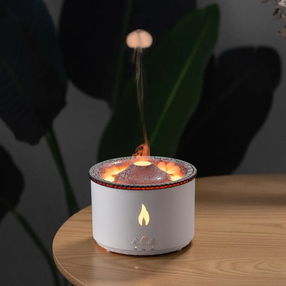Aromatherapy Humidifier with Flame and Jellyfish Simulation Lighting