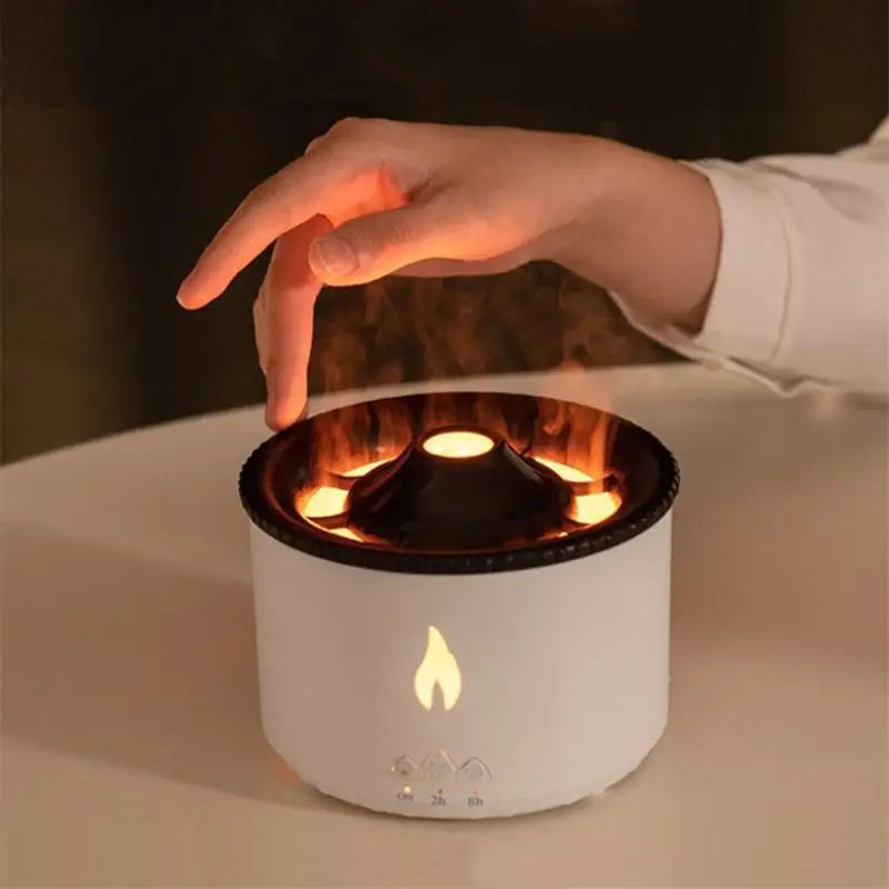 Aromatherapy Humidifier with Flame and Jellyfish Simulation Lighting