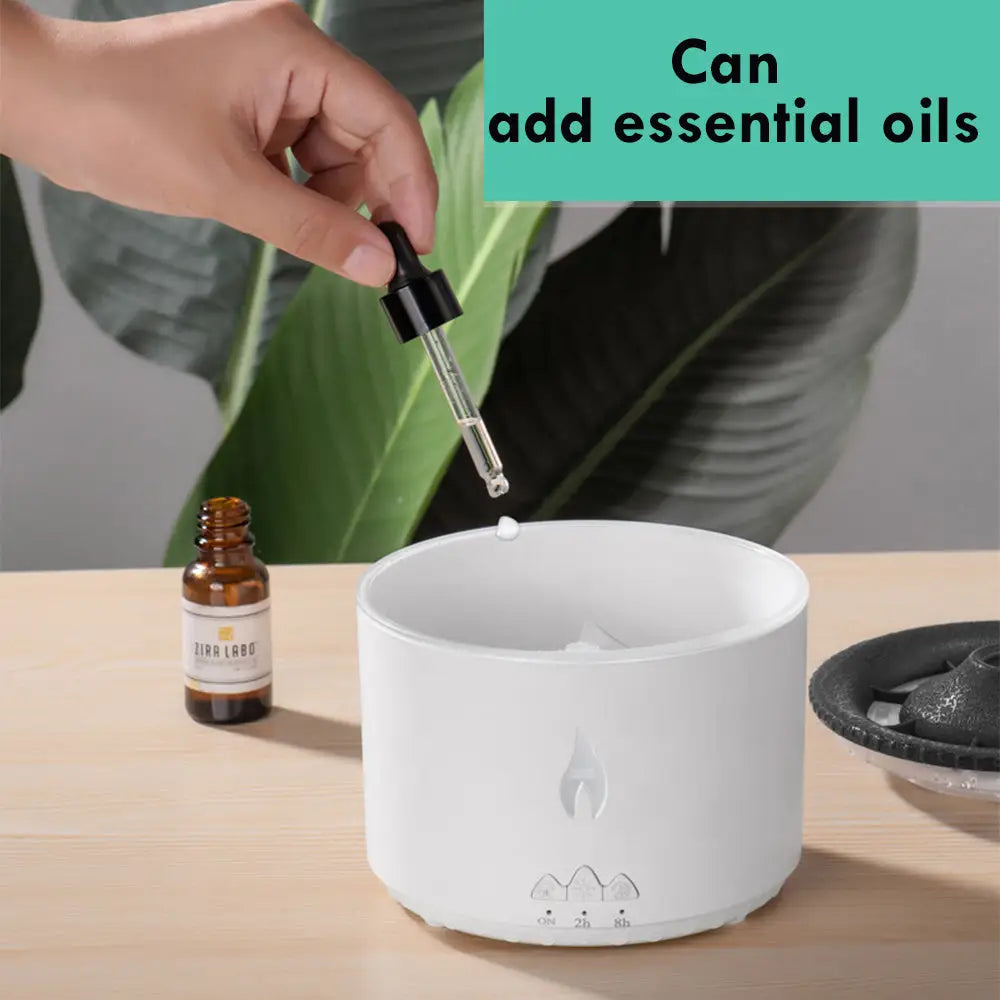 Aromatherapy Humidifier with Flame and Jellyfish Simulation Lighting