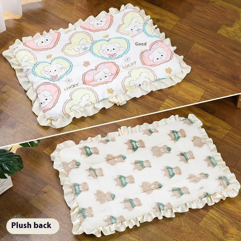 Assorted Decorative Animal and Star Pattern Mats in Multiple Colors Upgraded Lace Pad Beige / 32X25cm