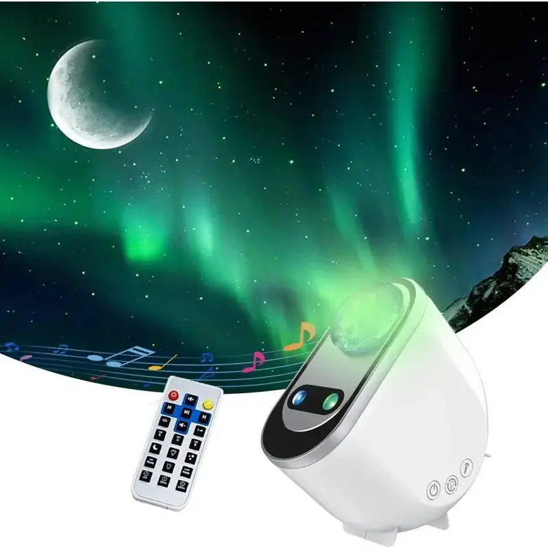 Aurora Borealis LED Projector with Stars and Moon Remote Control White / USB