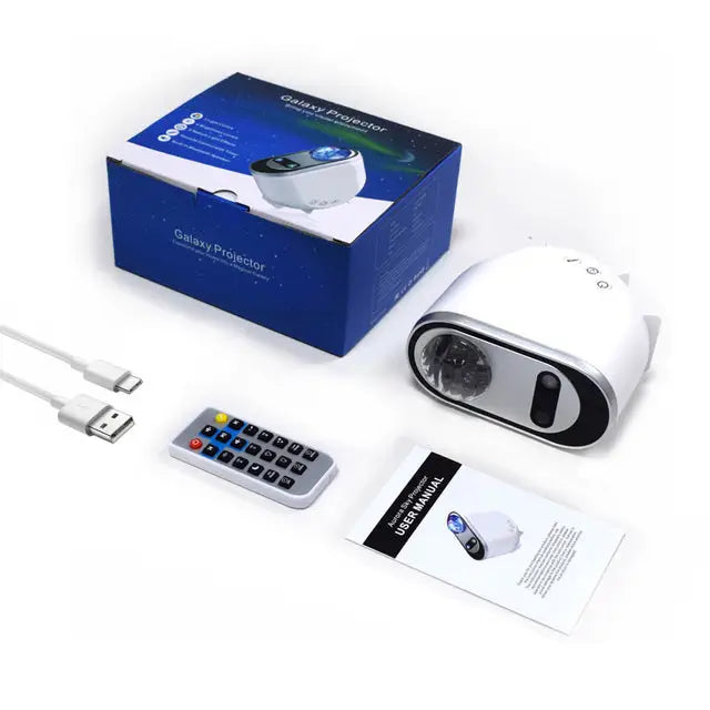 Aurora Borealis LED Projector with Stars and Moon Remote Control White / USB