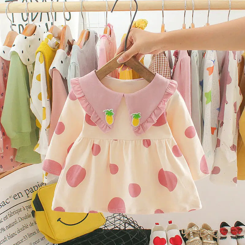 Autumn Chic Dress for Trendy Girls - Pretty Pink / 80cm
