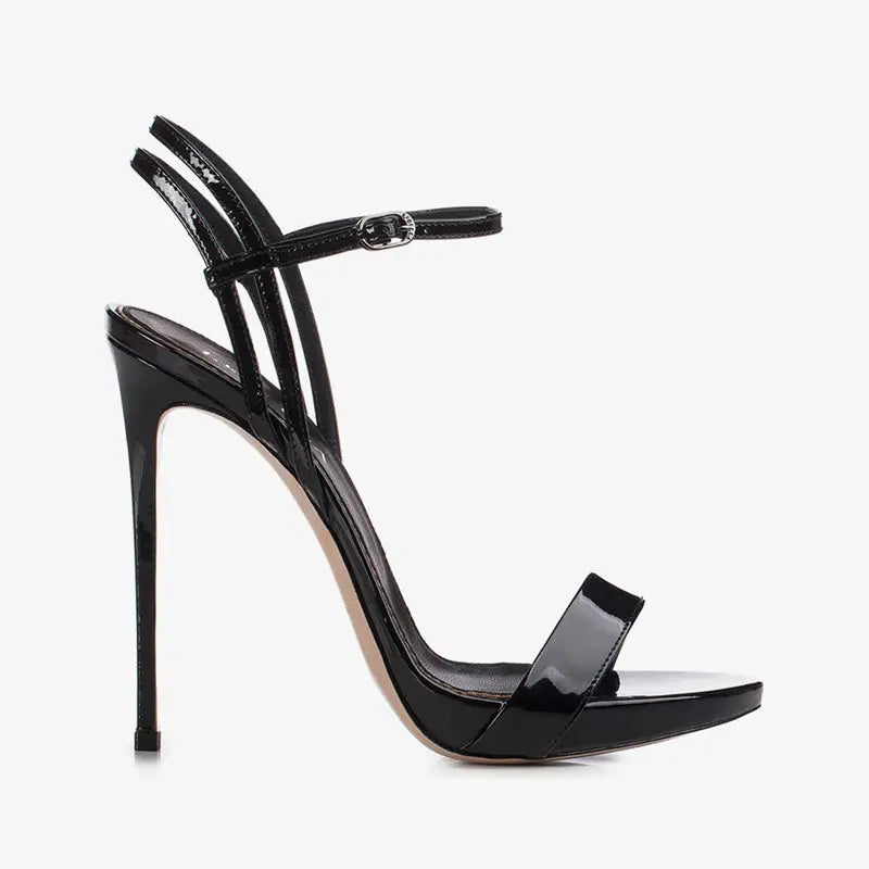 Autumn Chic Open-Toe Heels - Black / 34