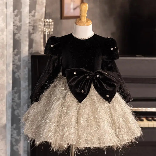 Autumn Luxe: Girls’ Elegant Sleeve Dress