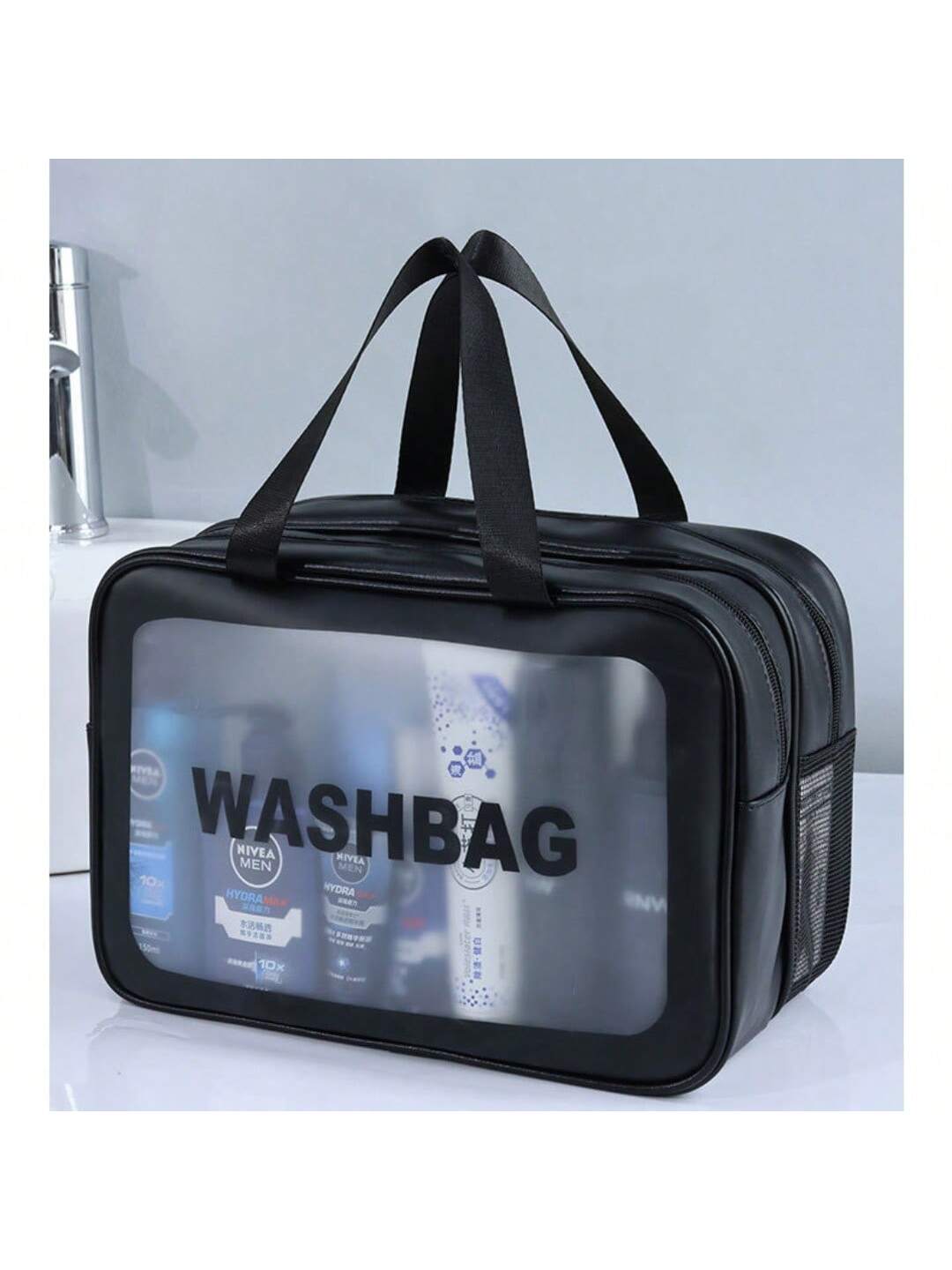 Matte Double Layered Washing and Stimulating Bag Set Large and Medium
