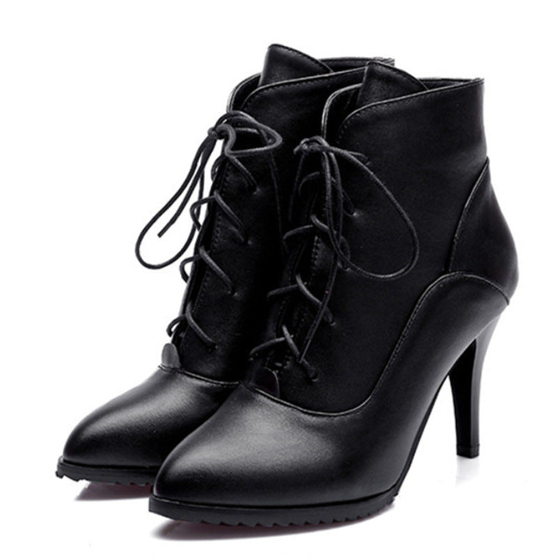 LuxeLace Stiletto Martin Boots for Women - LauBelle