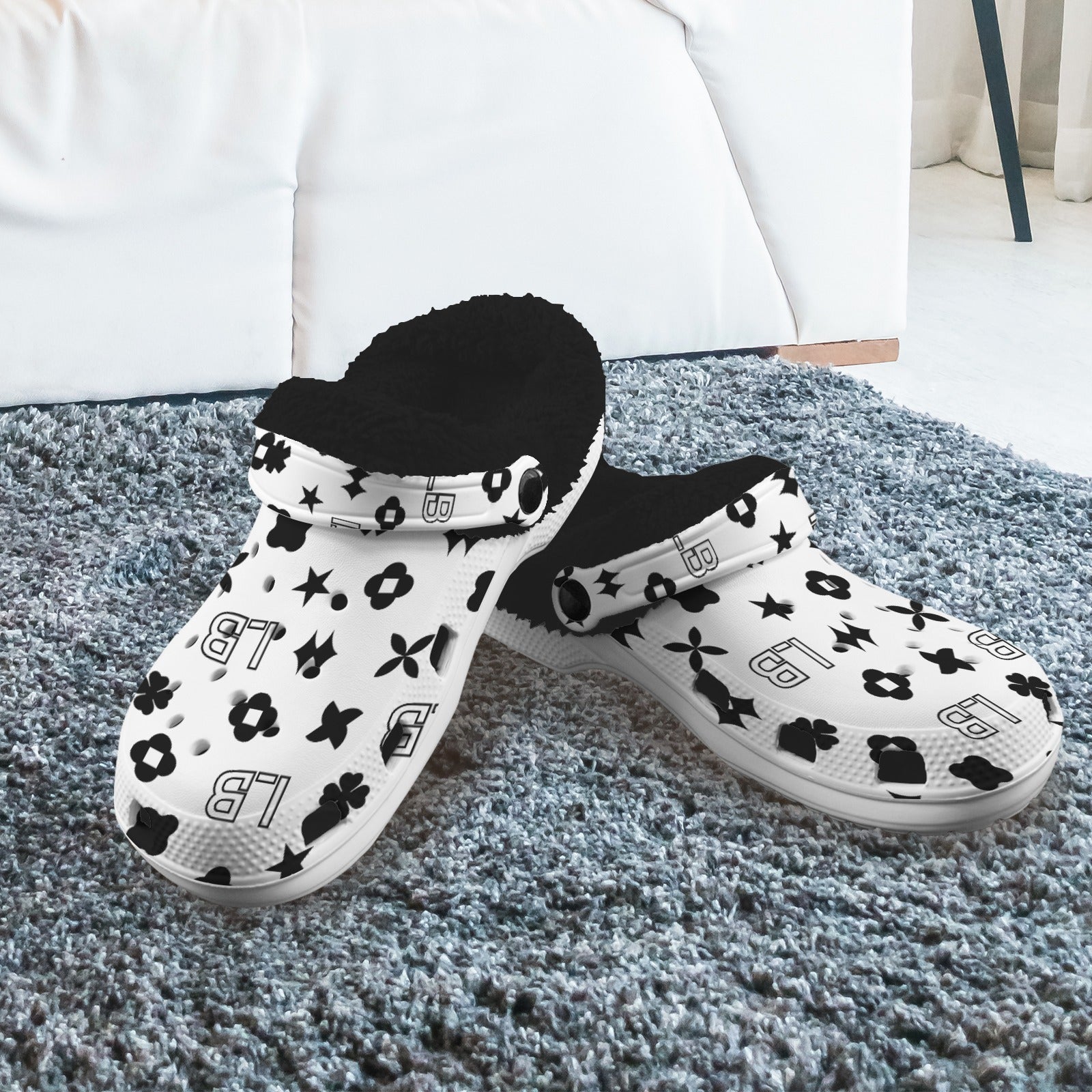 Custom Print Fleece Lined Adults Clogs - LauBelle Brand