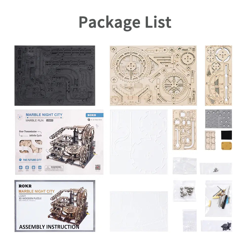Plywood Model Kit with English Instructions and Accessories Without Wax