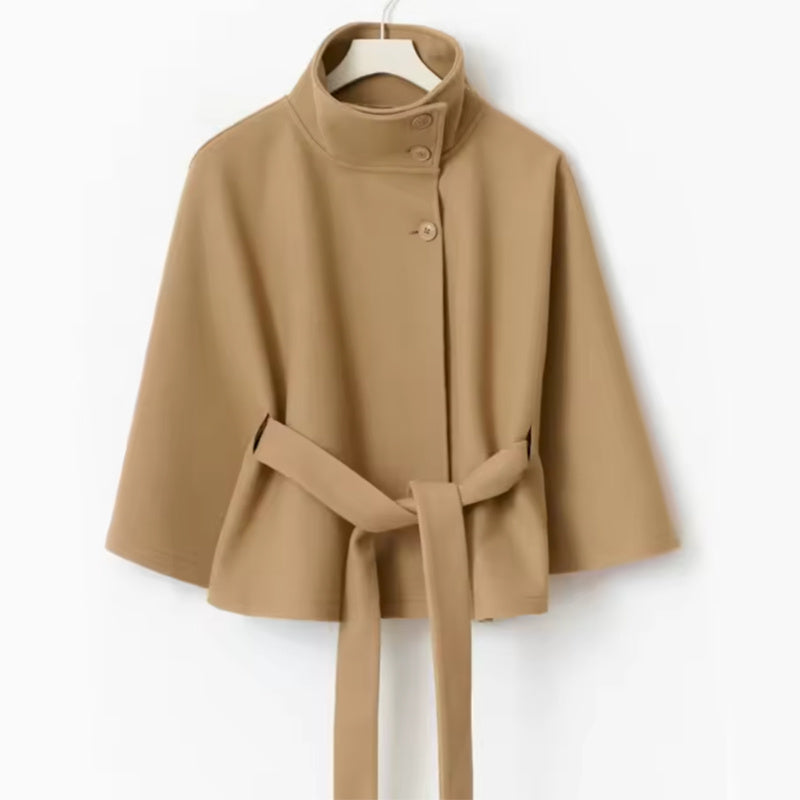 Chic Winter Batwing Belted Trench Coat for Women - LauBelle Brand
