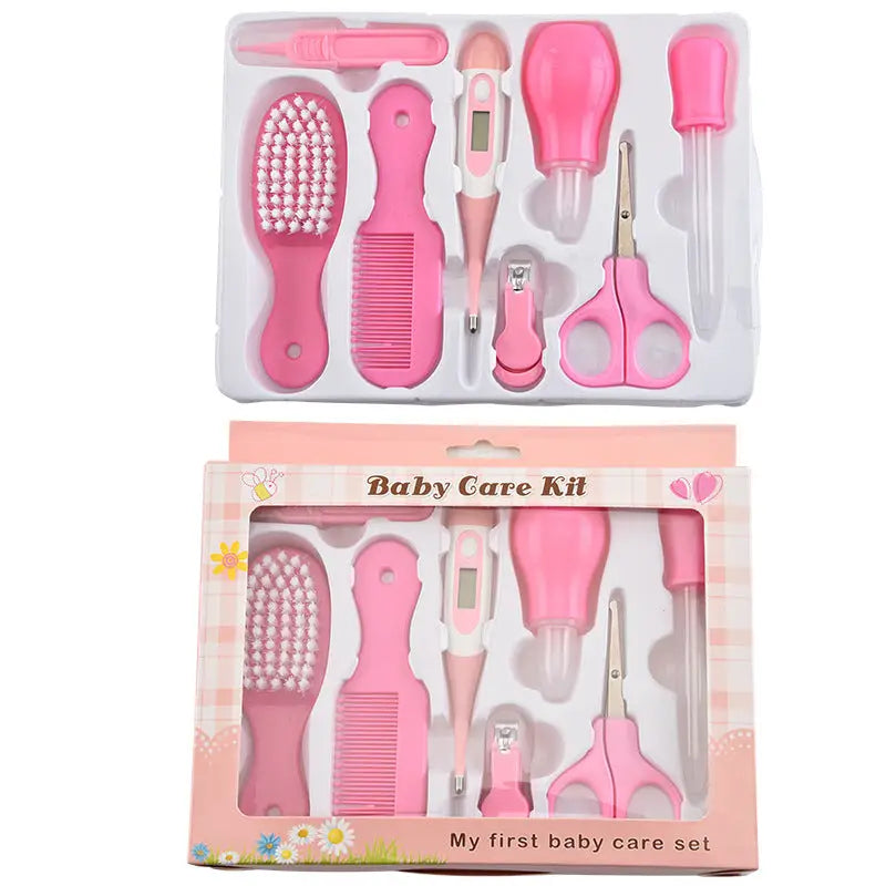 Baby Safety Nail Clippers with Rounded Cutter Head and Stainless Steel Blades Pink 8 piece set
