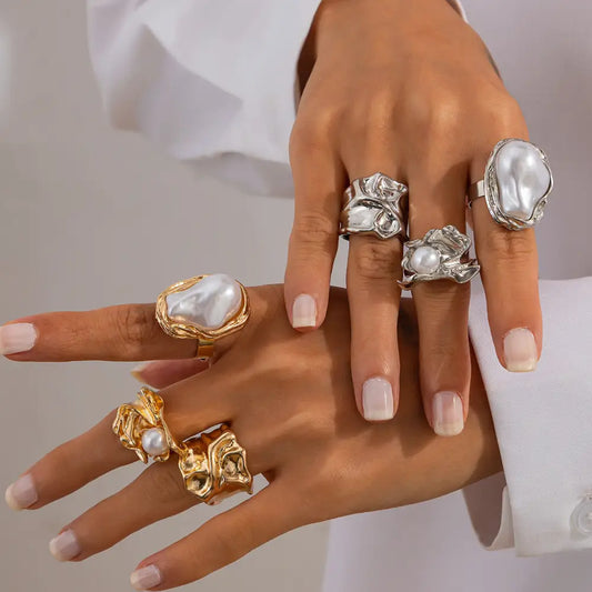 Baroque Blossoms Floral Ring Set