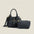 Barrel Type PU Shoulder Bag with Multi-Pocket Design - Black / 21X13X19