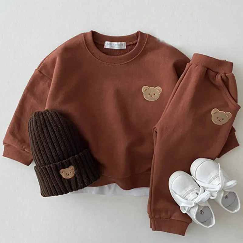 BearHug Infant Cotton Sweater & Pants Set - Brown / 73CM
