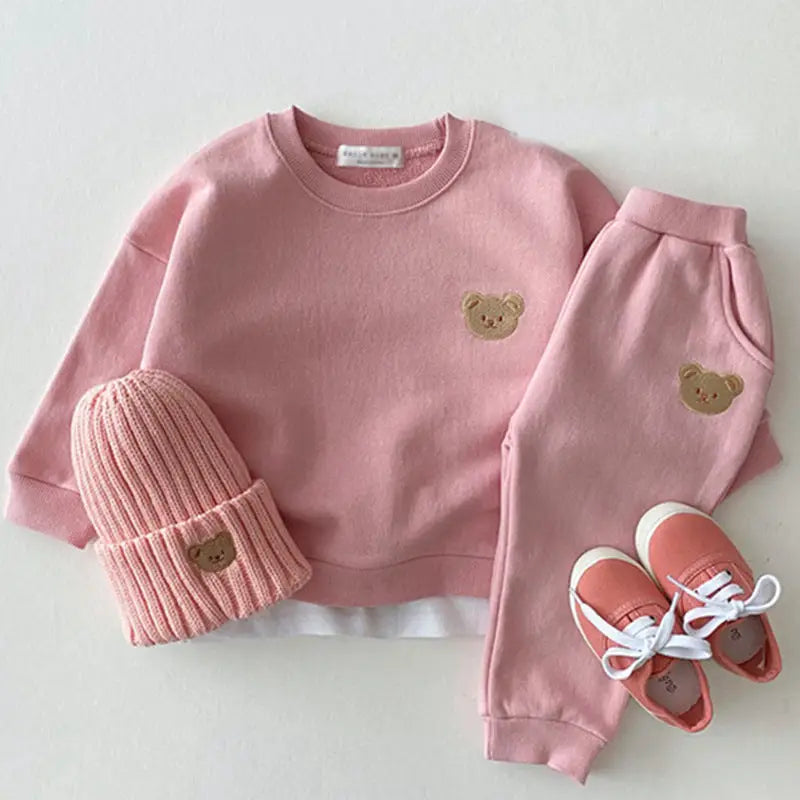 BearHug Infant Cotton Sweater & Pants Set - Pink / 73CM