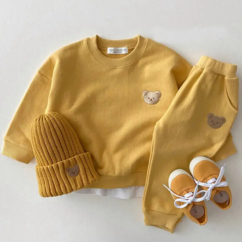 BearHug Infant Cotton Sweater & Pants Set - Yellow / 73CM