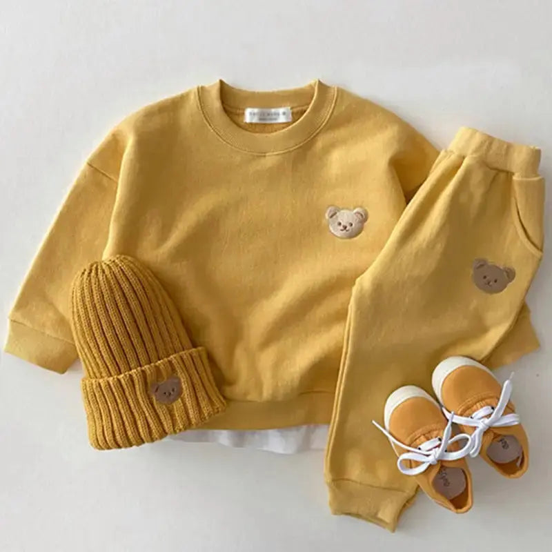 BearHug Infant Cotton Sweater & Pants Set - Yellow / 73CM