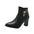 Beige and Black Rhinestone High Heel Short Stout Heeled Shoes - Black / 35