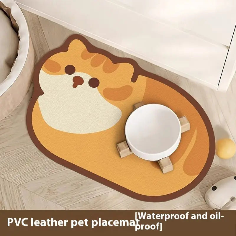 Big Orange Blue Cat Cartoon Anime PVC Leather Pet Pad 40 x 60 cm