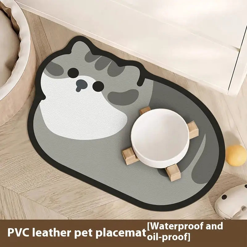 Big Orange Blue Cat Cartoon Anime PVC Leather Pet Pad 40 x 60 cm