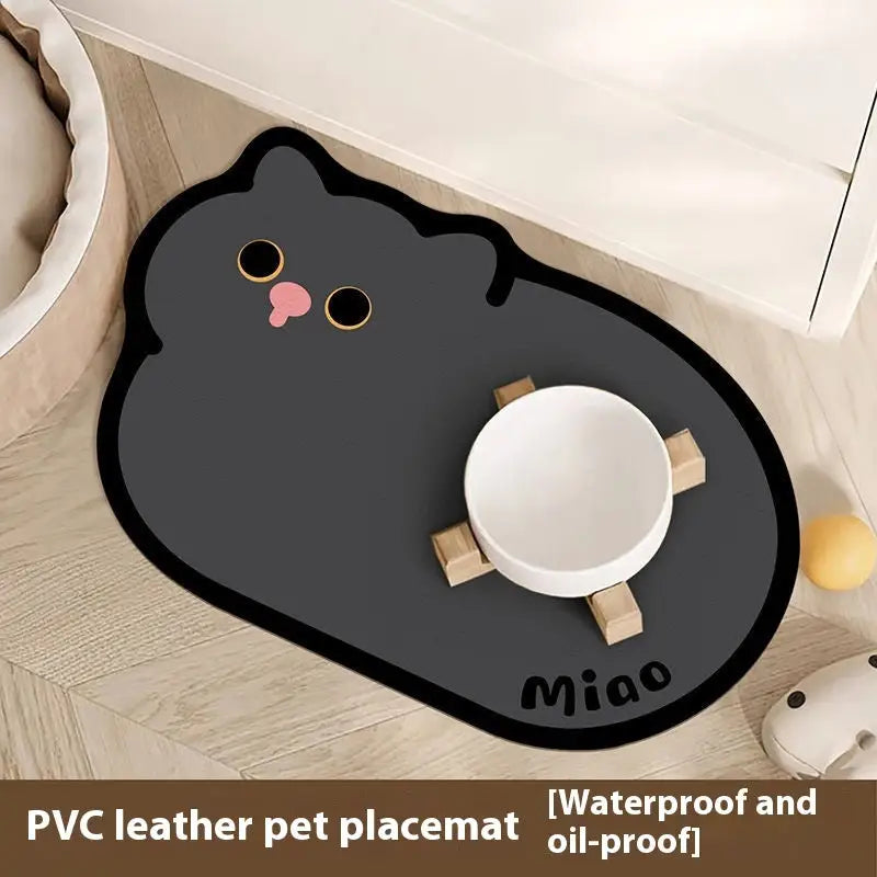Big Orange Blue Cat Cartoon Anime PVC Leather Pet Pad 40 x 60 cm Blue Cat / 40×60cm