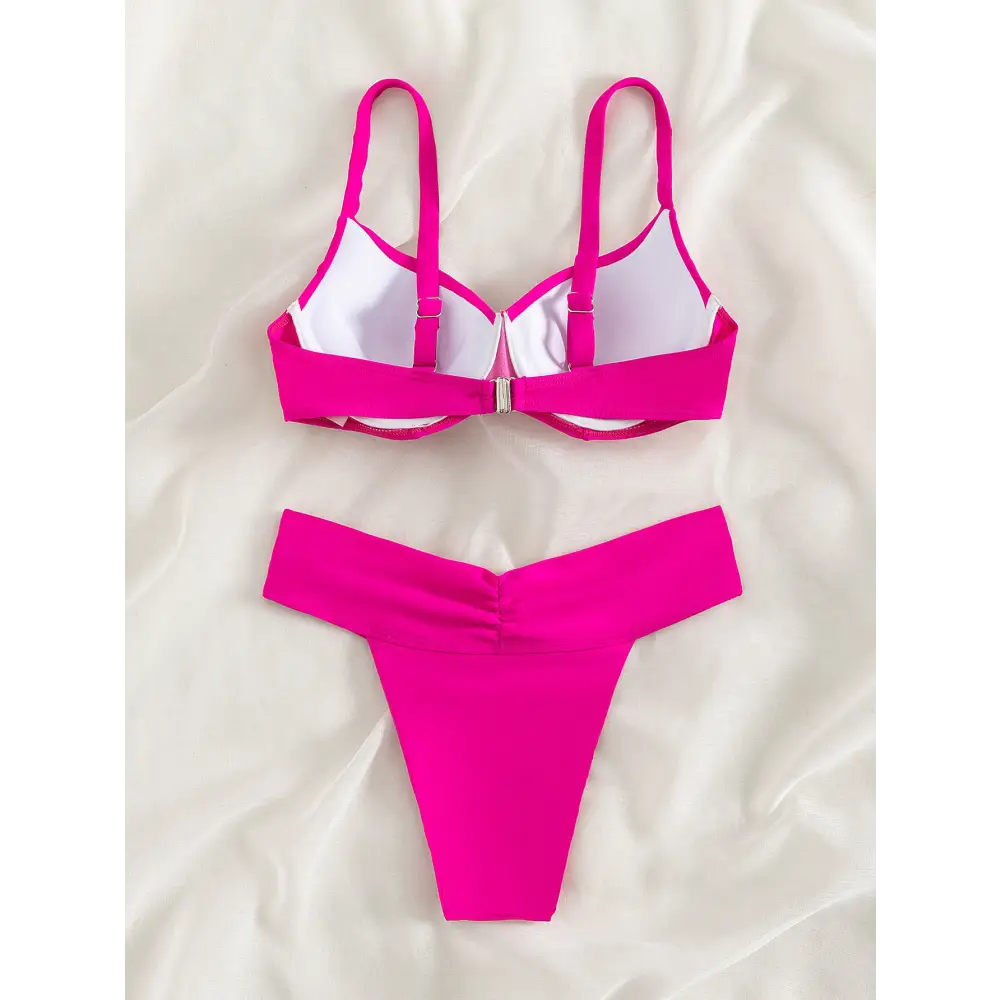 Bikini Solid Color European And American Split Swimsuit