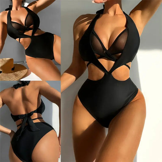 Bikini Women’s European And American Swimming Suit With Hollow Beach