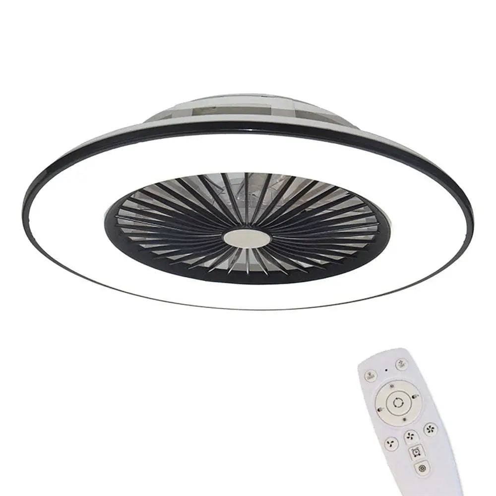 Black 36W Ceiling Fan Light with Remote Control and Dimmable LED Black 56CM / 36W