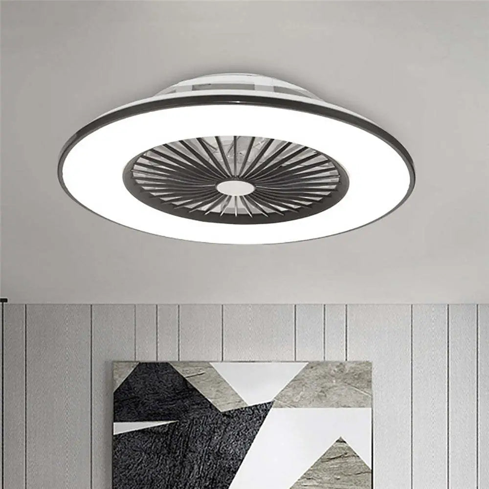Black 36W Ceiling Fan Light with Remote Control and Dimmable LED Black 56CM / 36W