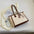 Black and Brown PU Leather Shoulder Bag with Multiple Compartments - Coffee