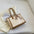 Black and Brown PU Leather Shoulder Bag with Multiple Compartments - Brown