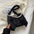 Black and Milky White Synthetic Leather Women’s Square PU Suitcase - Black