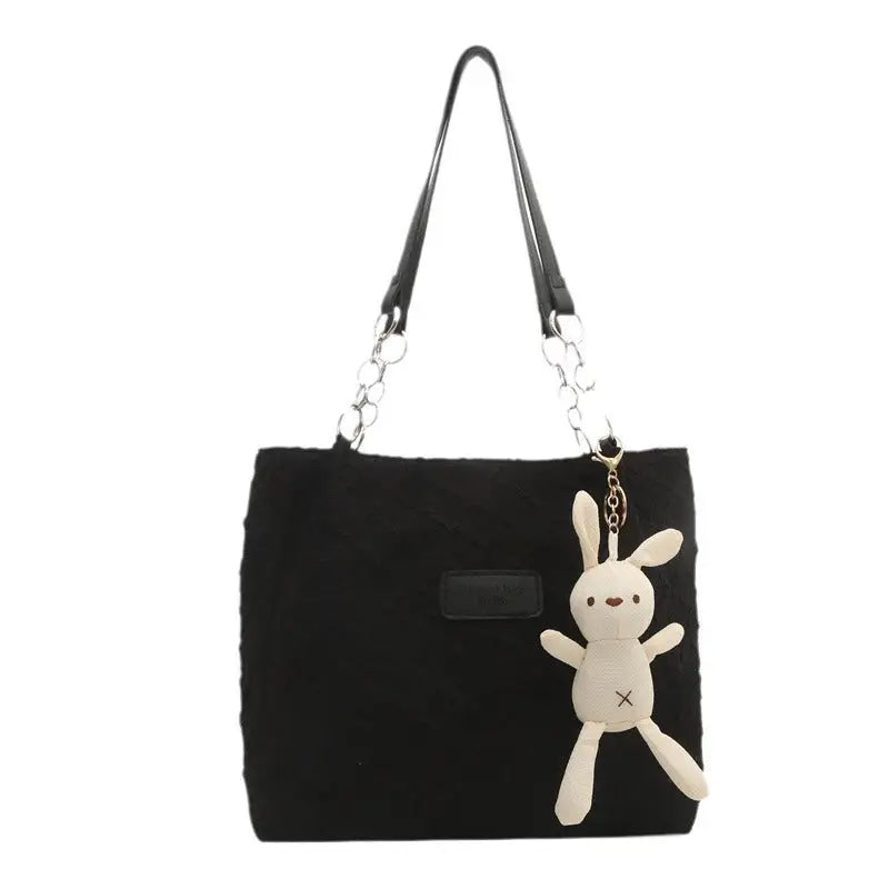 Black and White Medium PU Suitcase Style Crossbody Shoulder Bag