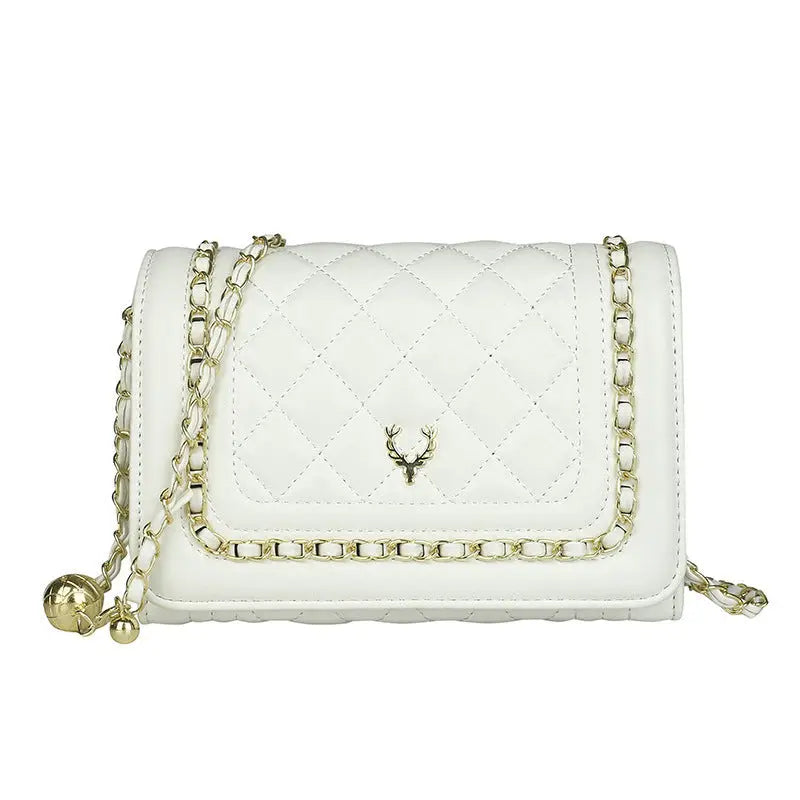 Black and White PU Crossbody Bag with Polyester Lining