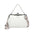 Black and White Soft PU Dumpling Flap Bag with Document Compartment - White