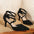 Black Microfiber Sheepskin High Heel Shoes with Rubber Sole - Black / 35