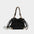 Black Polyester Chain Bucket Bag with Zipper and Sandwich Pocket - Black