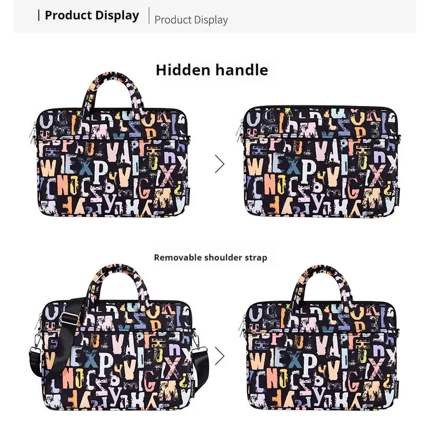 Black Polyester Waterproof Laptop Sleeve for 13 to 15 Inch Computers
