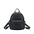 Black PU Backpack with Studded Pockets and Three Dimensional Design - Black