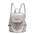 Black PU Drawstring Bag with Sandwich Pocket and Polyester Lining - Silver