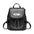 Black PU Drawstring Bag with Sandwich Pocket and Polyester Lining - Black