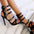 Black PU Sandals with Buckle and Rubber Sole for Women - Black / 36