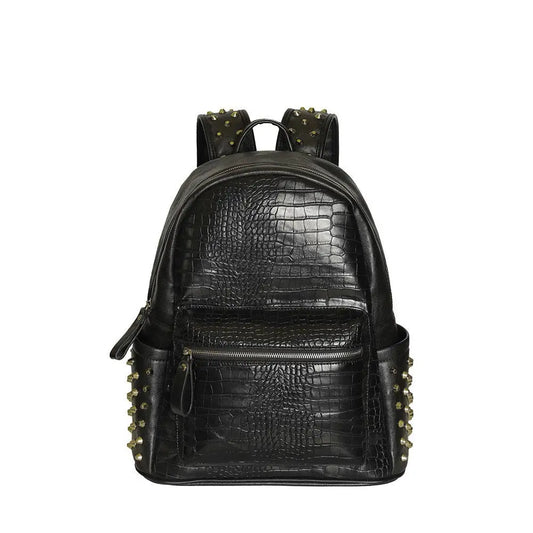Black Waterproof PU Leather Travel and School Backpack 36 to 55L - Black